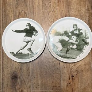Pottery Barn Football VTG 9” Plates Serving Snack Dish